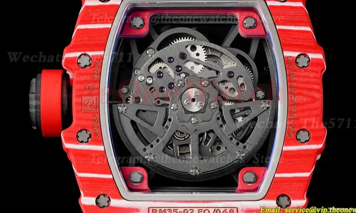 Dial on Carbon RM035-02 White Skeleton V5 RU Strap NH05A ZF 0329